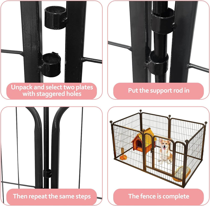 6-Panel Pet Playpen - Heavy Duty Metal Enclosure for SmallMedium Pets - IndoorOutdoor Use - XL