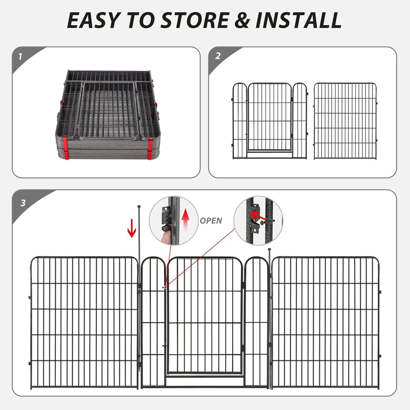 IndoorOutdoor Heavy Duty Dog Playpen - 8 Panels 40 Height