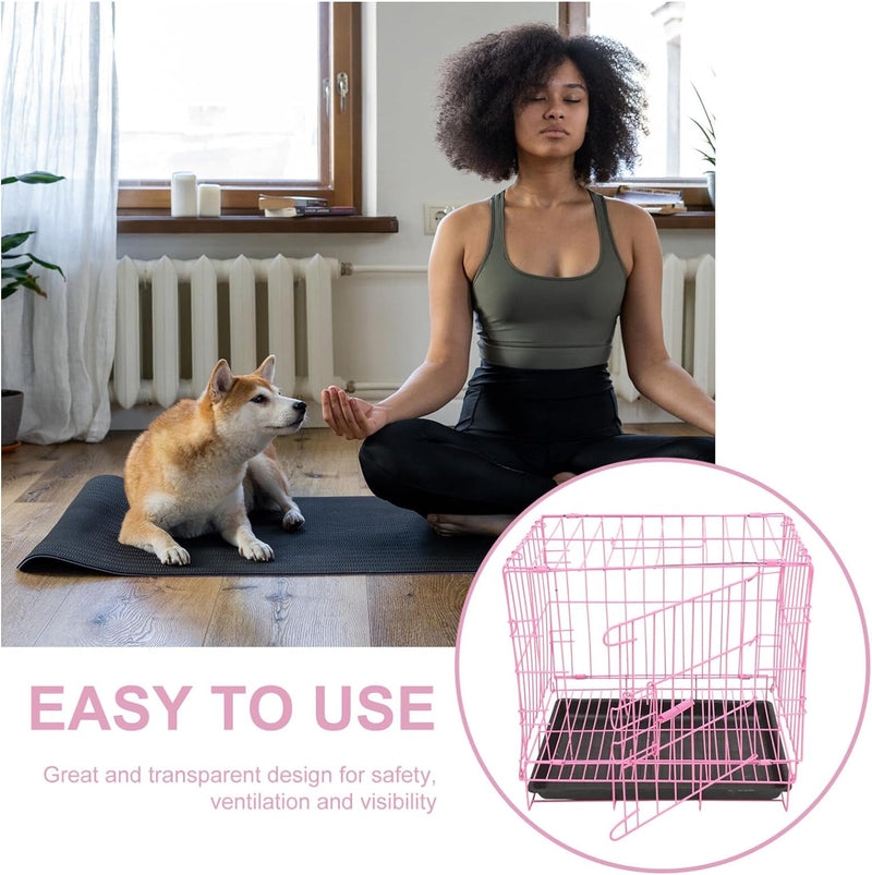 Puppy Carrier and Playpen for Small Dogs - Indoor Metal Cage for Cats Rabbits Medium and Large Dogs - Travel-Friendly and Foldable - 137x133x102 inches