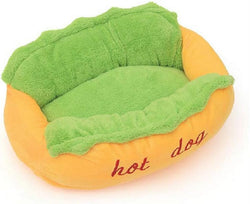 Hot Dog Design Pet Bed - Soft Removable  Washable Mat for Small Dogs