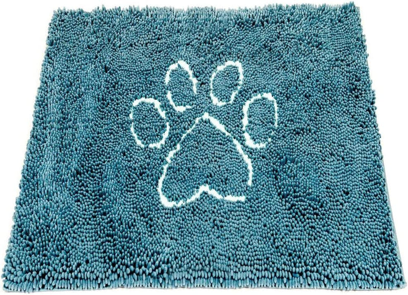 Microfiber Dog Paw Mud Mat - Absorbent Pet Mat with Non-Slip Backing Machine Washable  Large Grey