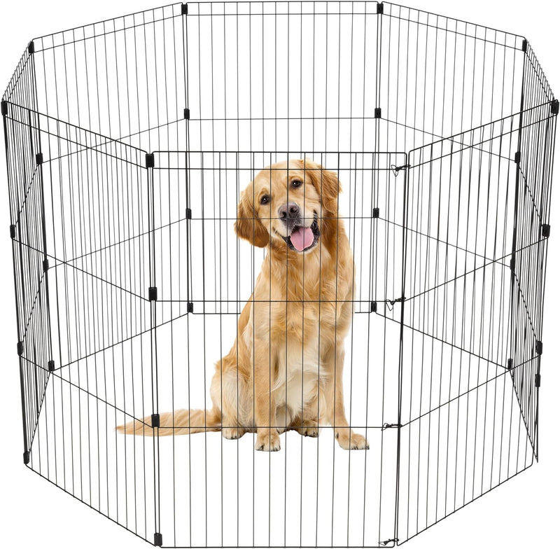 IRIS USA 24 Exercise 4-Panel Pet Playpen Black