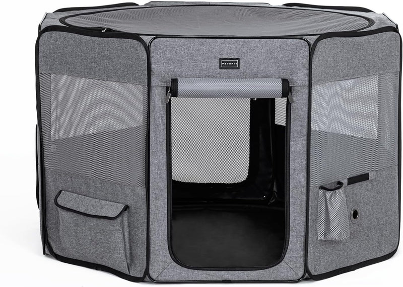 Large Portable Pet Playpen with Water Bottle Holder and Carrying Case - 455 for DogsCatsRabbitsChicks - IndoorOutdoor Use