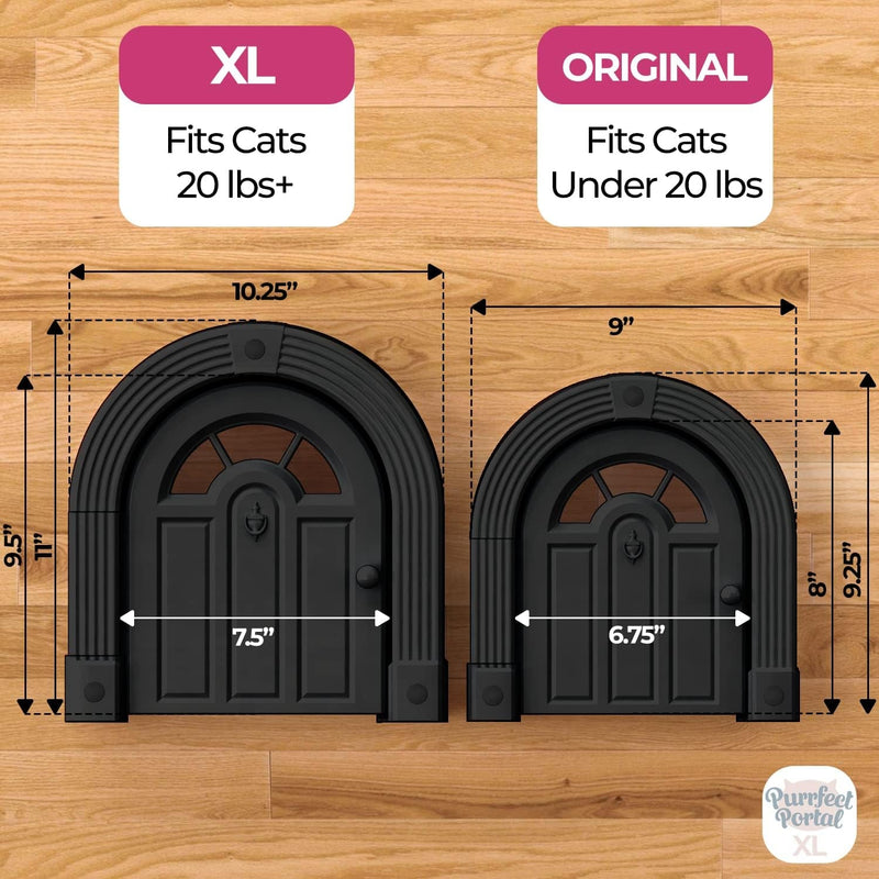 XL Cat Door for Easy DIY Installation - No-Flap Secured - 30 lbs