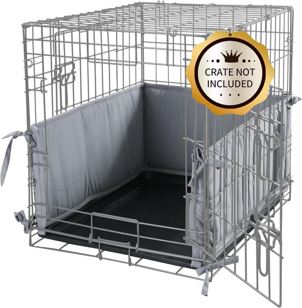 Grey Dog Crate Bumper - Kennel Protector  Pad for Training - 24x18x10
