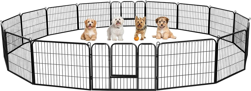 16-Panel Foldable Dog Playpen - Outdoor Fence for Various Animals - Durable 32x32 Inches