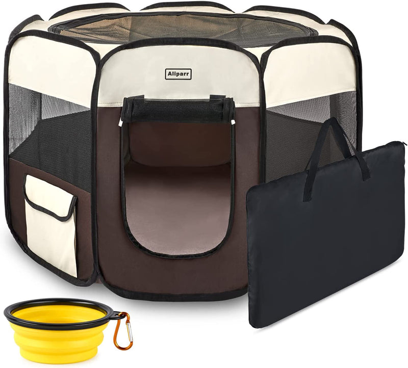 Foldable Pet Playpen with Carry Case for IndoorOutdoor Use and Travel