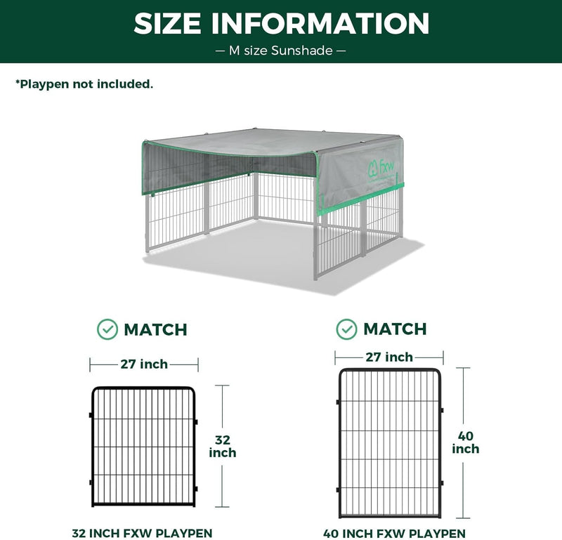 FXW Dog Playpen Sun Shade - Fits 3240 H Dog Fence Patent Pending