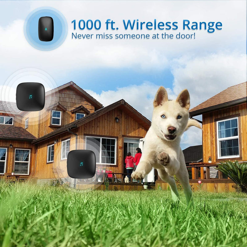 Touch Activated Dog Bell for Potty Training - Wireless Waterproof with Over 1000-Feet Range and 50 Door Chimes