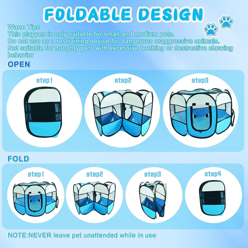 Portable Dog Cat Playpen - Foldable Pet Tent  Delivery Room for SmallMedium Pets