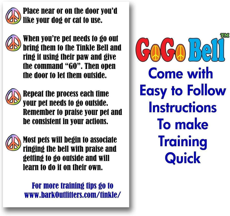 Barkoutfitters Gogo Bell Dog Doorbell for HousebreakingPotty Training Black