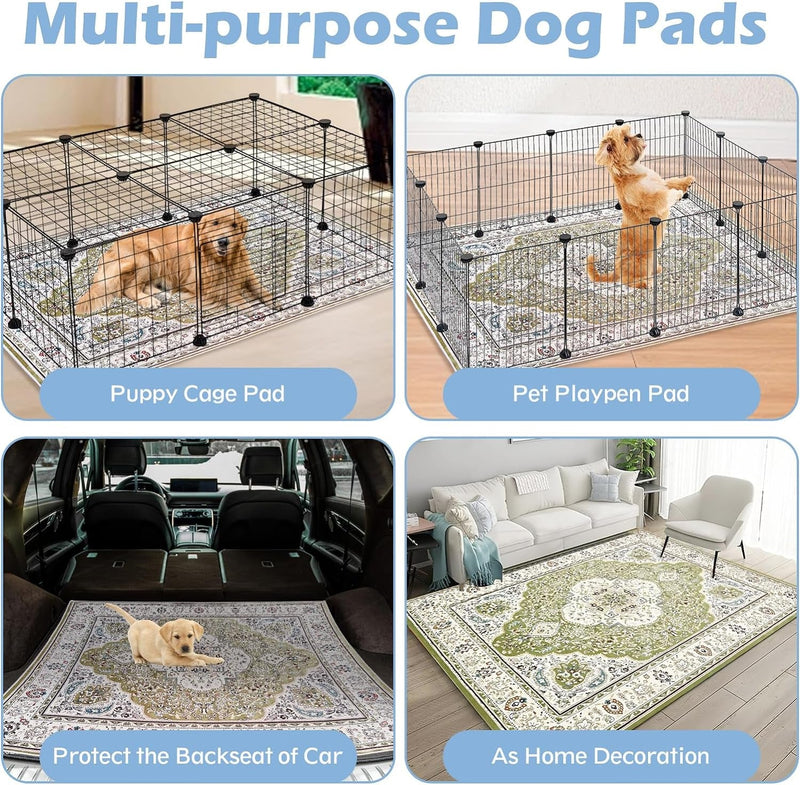 Kathson Large Reusable Puppy Pads - Non Slip Training Pads for Dogs - Washable 55x787 Inches - Pattern A