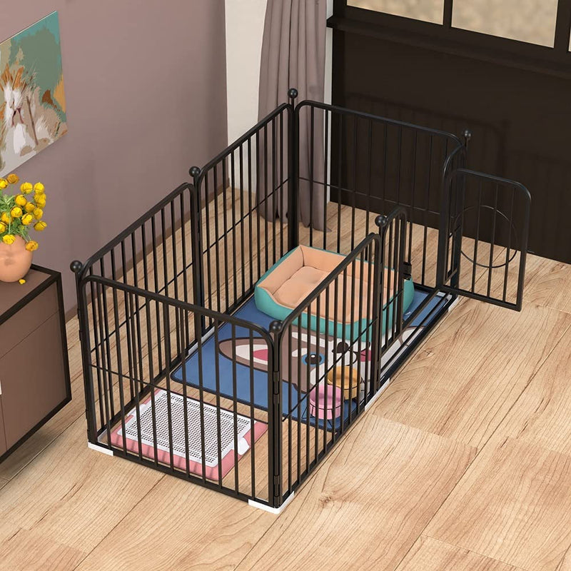 Heavy Duty Pet Playpen and Exercise Pen Crate - 55 L x 275 W x 315 H - IndoorOutdoor - Black