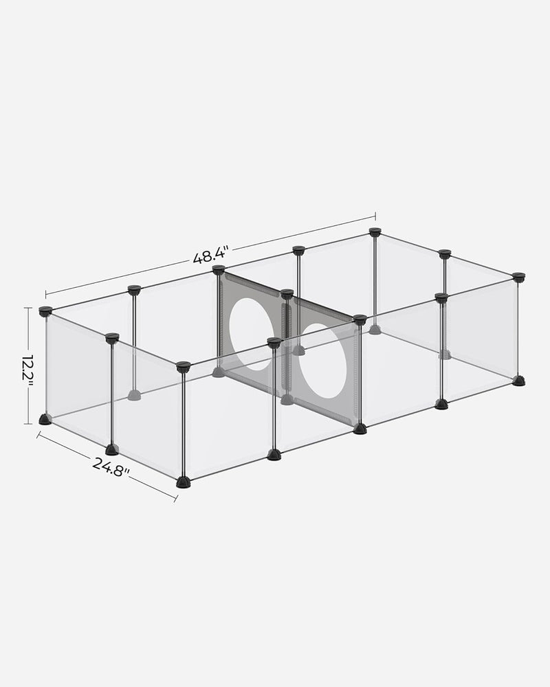 Small Animal Playpen - Exercise Fence with Game Holes for Hamsters Rabbits Hedgehogs Ferrets - Portable and DIY Design