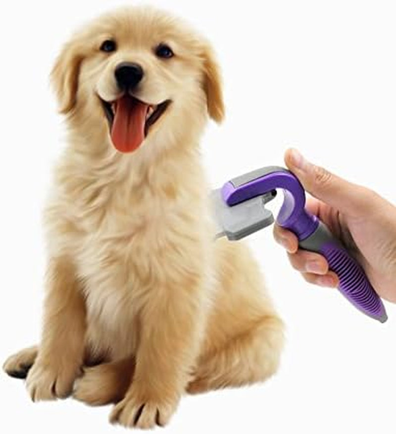 Hertzko Dog Brush - Pet Deshedding Tool - Gently Removes Shed Hair - for Small, Medium, Large, Dogs and Cats, with Short to Long Hair