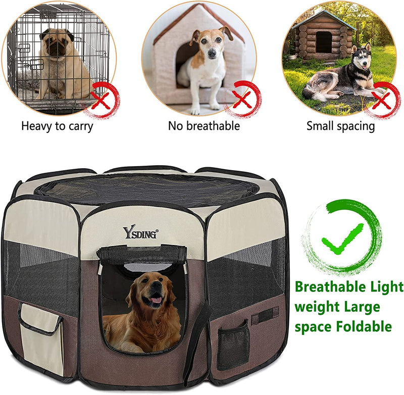 Portable Foldable Pet Playpen with Carrying Case - Various Sizes Available