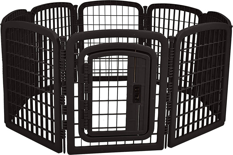 Amazon Basics 8-Panel Octagonal Pet Pen with Gate Grey - 59x58x28