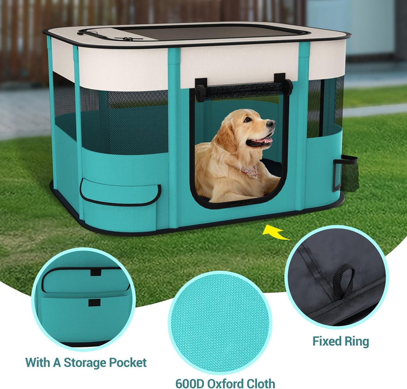 Foldable Playpen for Dogs and Cats - Portable Pet Kennel Tent