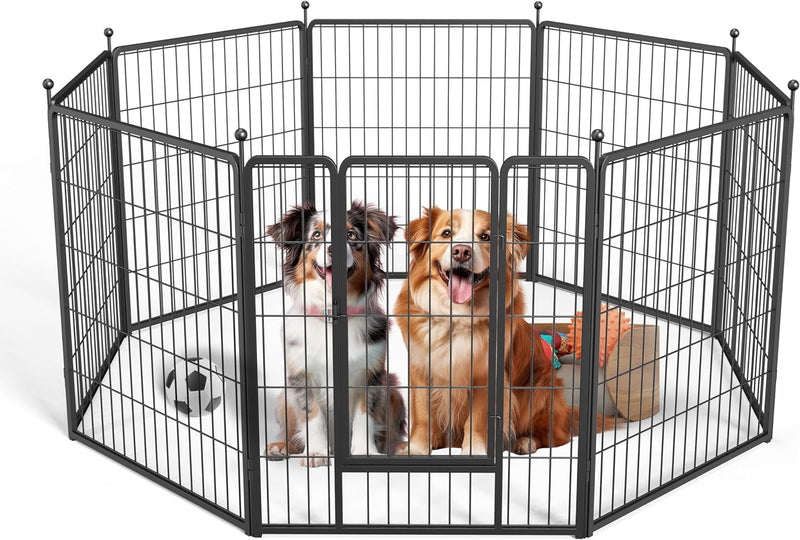 Heavy Duty Indoor Outdoor Dog Playpen - 32 Height 8 Panels Black