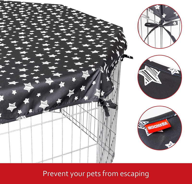 Octagon Dog Playpen Cover - SunRain Proof Shaded and Secure Fits 24 Pen IndoorOutdoor