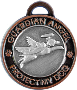 Guardian Angel Dog Pet Collar Charm - Antique SilverCopper