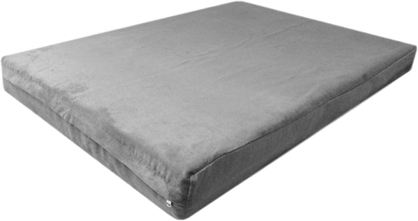 Gray Microsuede Dog Bed Duvet Cover - Washable Replacement in Deluxe Size