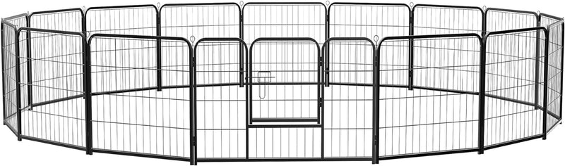 IndoorOutdoor Dog Playpen with Door and Fence for Small Pets - 8 Panel 24 Black