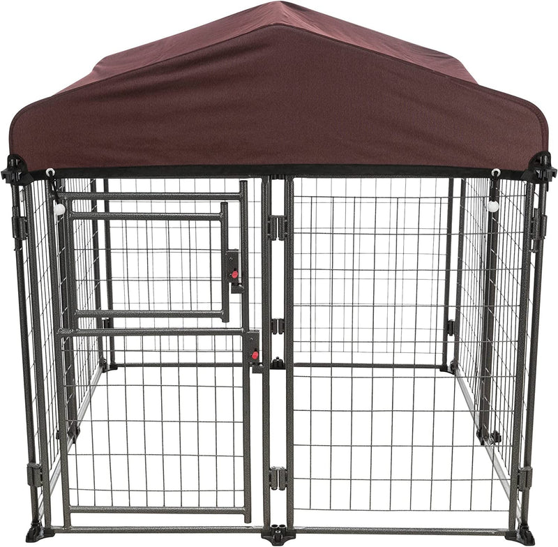 TRIXIE Deluxe Outdoor Dog Kennel - Portable  Expandable - Heavy Duty - Lockable  Foldable - Easy to Store - Medium