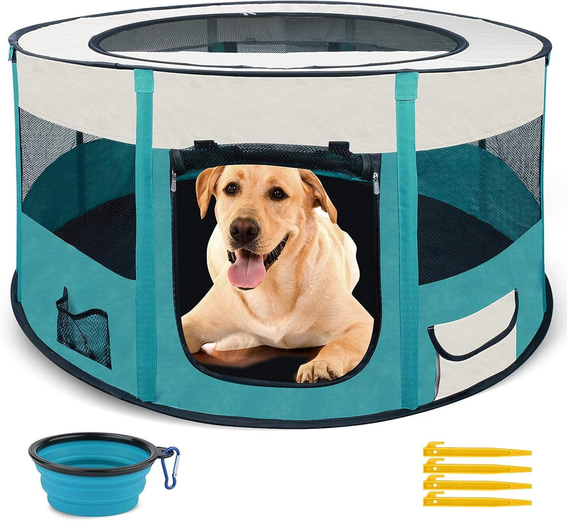 Foldable Playpen for Dogs and Cats - Portable Pet Kennel Tent