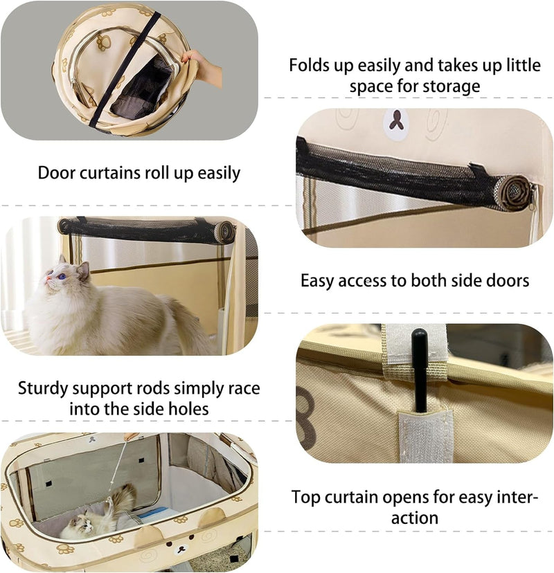 Portable Pet Playpen - Foldable  Durable for IndoorOutdoor Use