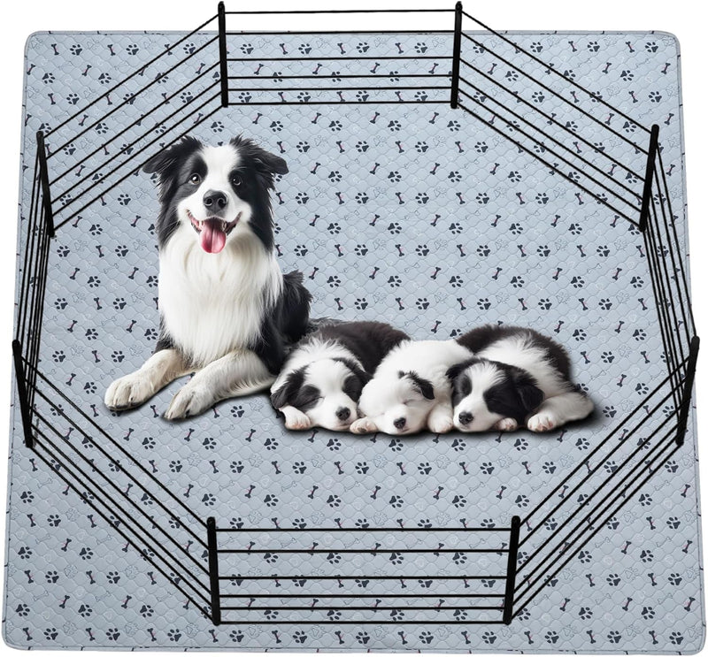 MrDo Washable Pee Pads 2-Pack 18X24 for Dogs - Waterproof Non-Slip Fast Absorbent Training Pads for Beds Crates Playpens and Cages