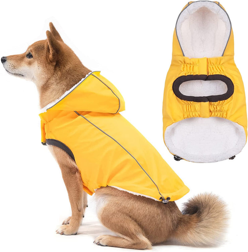 GiveReversible Hooded Raincoat for Dogs Reflective  Waterproof