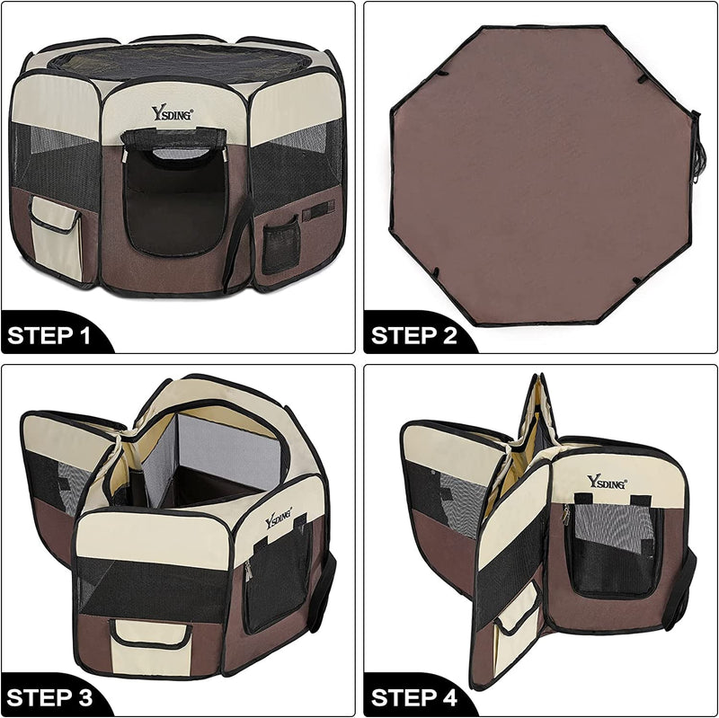 Portable Foldable Pet Playpen with Carrying Case - Various Sizes Available