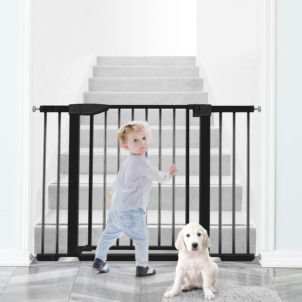 Yacul Baby Gate for Stairs - Pressure Mounted - 30 Tall - Black