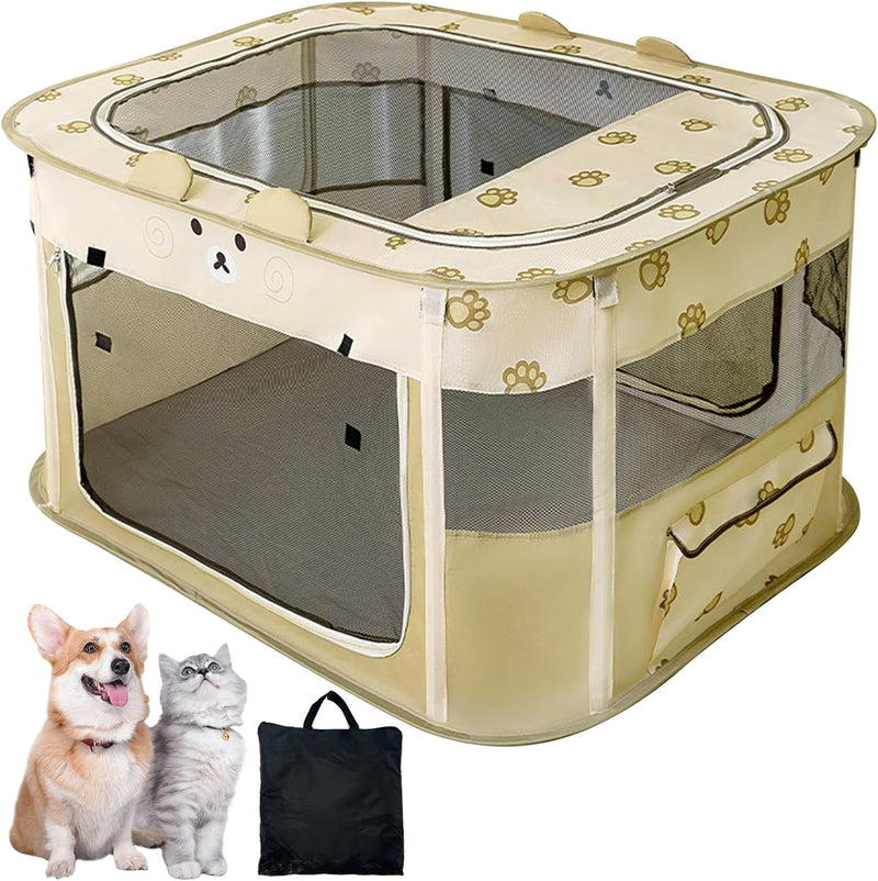 Portable Pet Playpen - Foldable  Durable for IndoorOutdoor Use