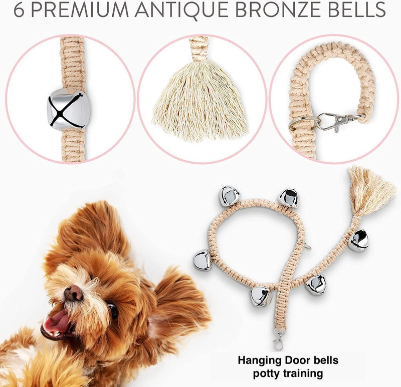 Dog Training Bells - Silver Jingle Bells for Potty Training and Outdoor Access