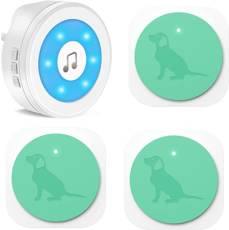 Wireless Dog Doorbell for Potty Training - Waterproof Touch Button Three Button One Receiver