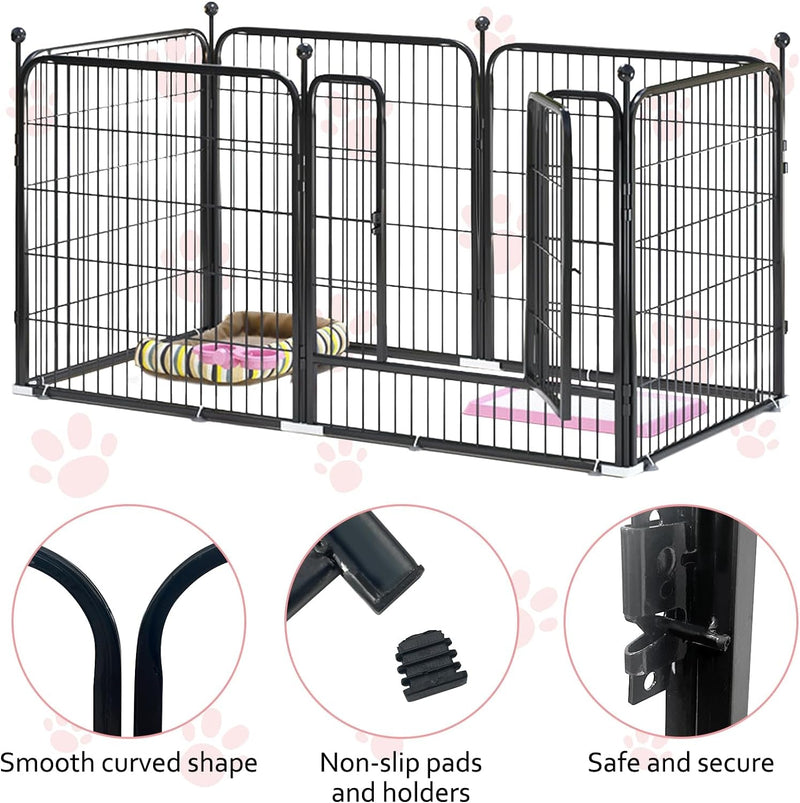 6-Panel Pet Playpen - Heavy Duty Metal Enclosure for SmallMedium Pets - IndoorOutdoor Use - XL