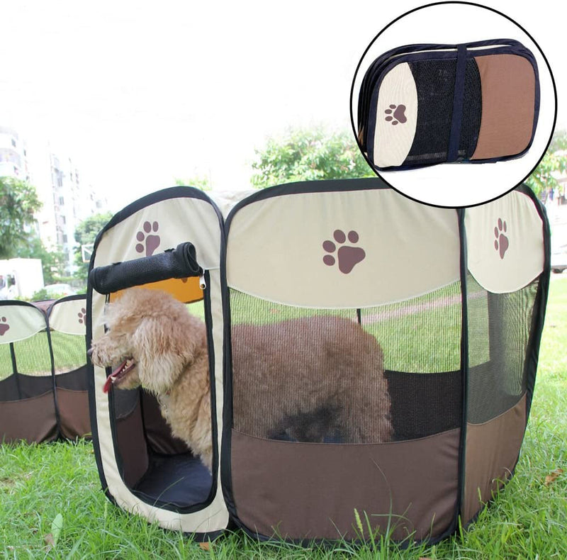 Portable Foldable Pet Playpen - Oxford Cloth - 28X28X18