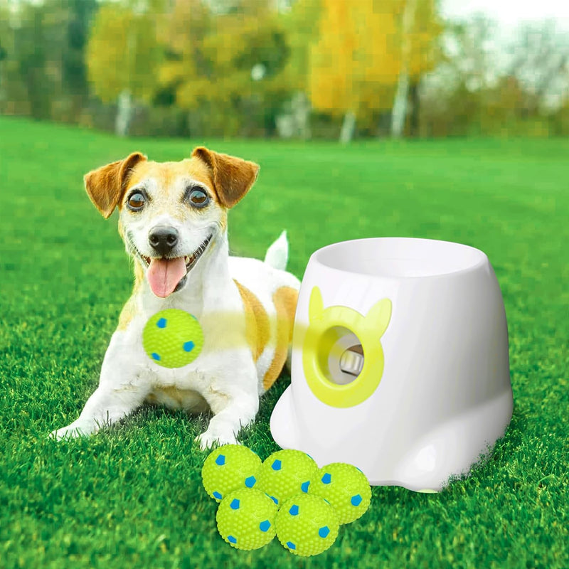 YEEGO DIRECT Dog Ball Thrower Launcher, Automatic Dog Ball Launcher for Small and Medium Dogs with 6 Mini Balls,Interactive Dog Toys Pet Ball Indoor Outdoor Thrower Machine (Green)