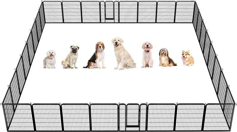 16-Panel Foldable Dog Playpen - Outdoor Fence for Various Animals - Durable 32x32 Inches