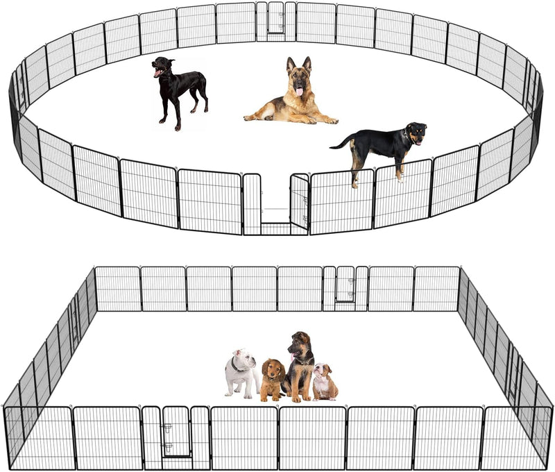 FDW 16 Panel Dog Playpen with Metal Folding Design - 40 Inch Height IndoorOutdoor Heavy Duty Fence for Puppy Exercise Yard or Camping Black