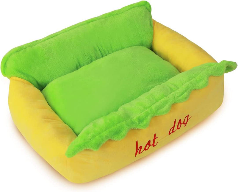 Hot Dog Design Pet Bed - Soft Removable  Washable Mat for Small Dogs