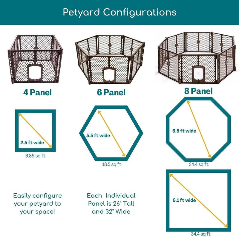 8-Panel North States Petyard Passage Pet Containment with Swinging Door