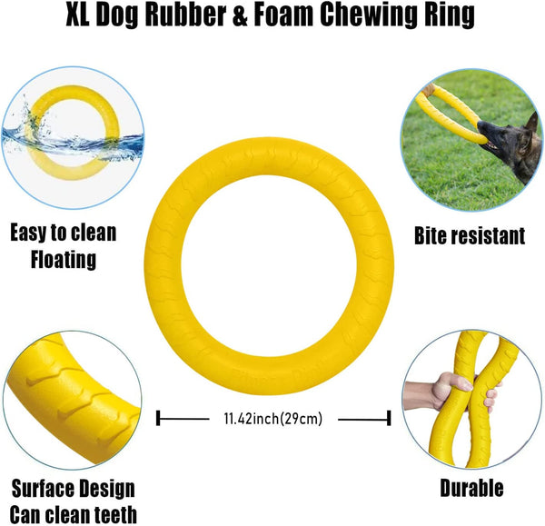 Indestructible Dog Toys Dog Chew Toy for Aggressive Chewers Flying Discs for Medium/Large Breeds Dog Training Ring,Floating Dog Ring Toys for Throwing,Catching, Flying Lightweight Dog Toy