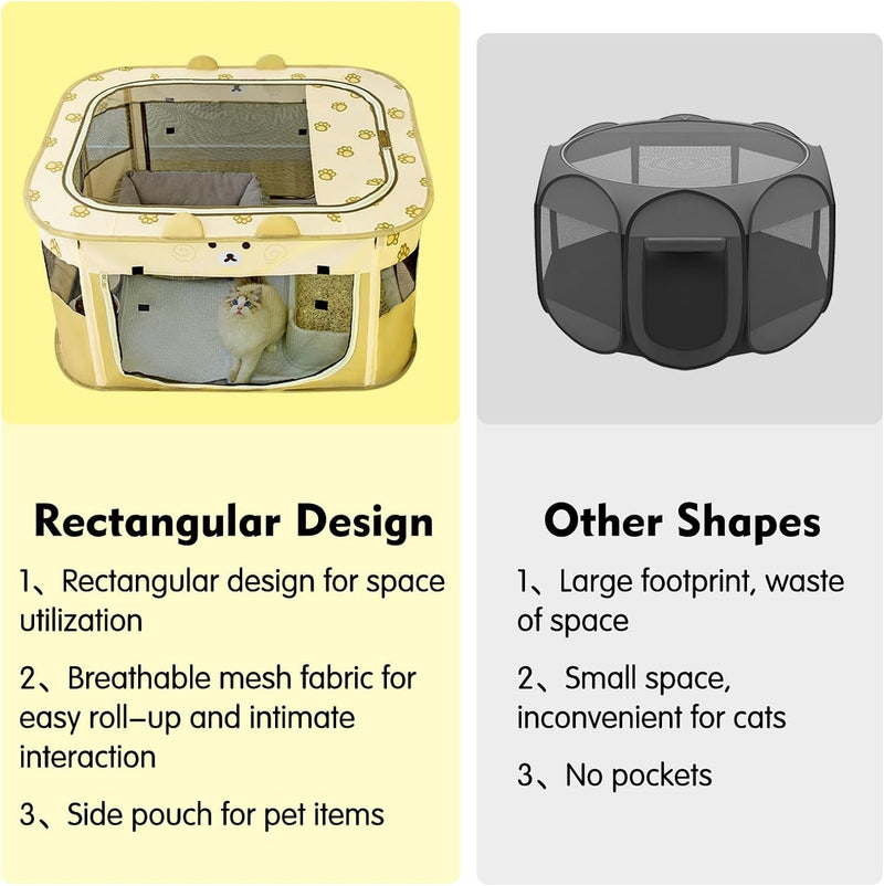 Portable Pet Playpen - Foldable  Durable for IndoorOutdoor Use