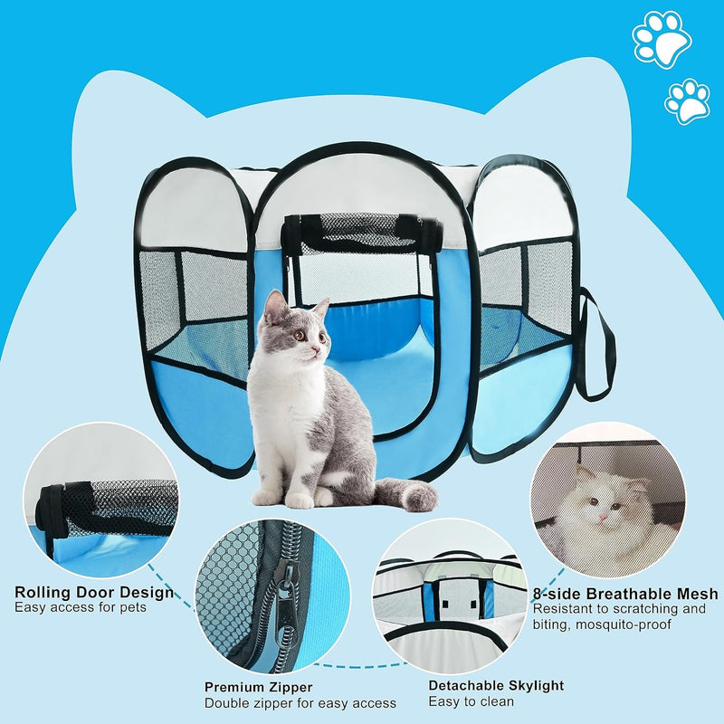 Portable Dog Cat Playpen - Foldable Pet Tent  Delivery Room for SmallMedium Pets