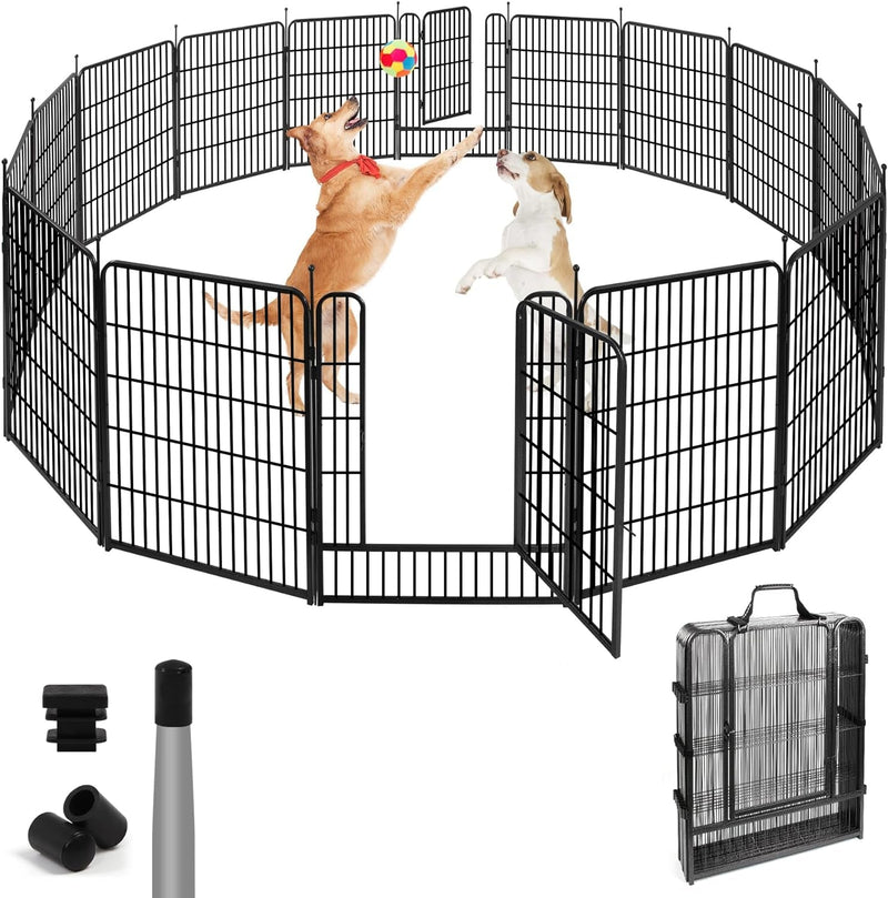 Comsaf Dog Playpen - 32 Height - 8 Panels - Metal Fence - Portable  Easy-Carry - OutdoorIndoor Pet Pen for LargeMediumSmall Dogs