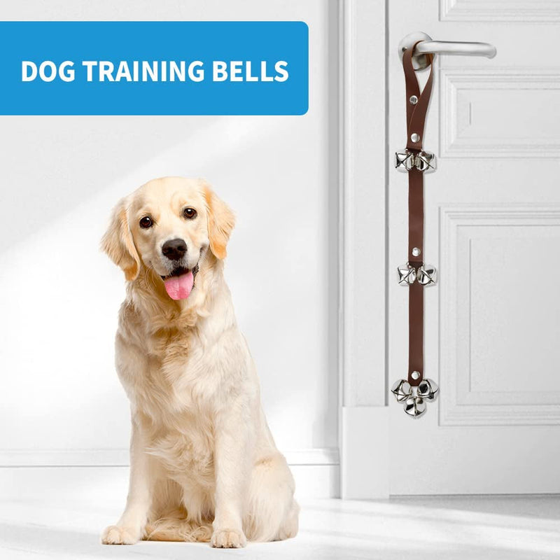 Leather Dog Doorbells for Training and Communication - Brown