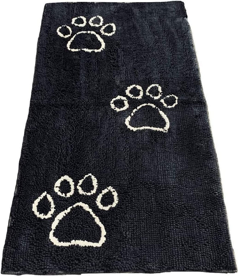 Microfiber Dog Paw Mud Mat - Absorbent Pet Mat with Non-Slip Backing Machine Washable  Large Grey